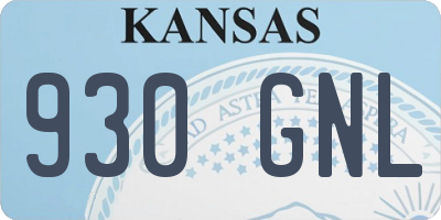 KS license plate 930GNL