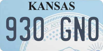 KS license plate 930GNO