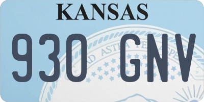 KS license plate 930GNV