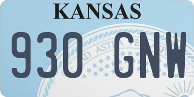 KS license plate 930GNW