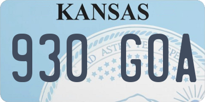 KS license plate 930GOA
