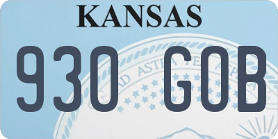 KS license plate 930GOB