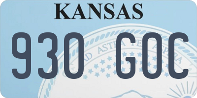 KS license plate 930GOC