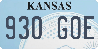 KS license plate 930GOE