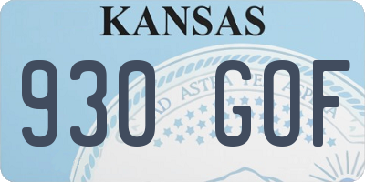 KS license plate 930GOF
