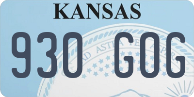 KS license plate 930GOG