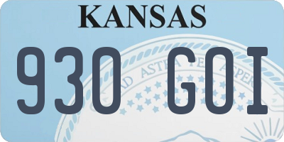 KS license plate 930GOI