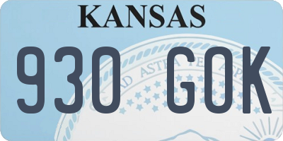 KS license plate 930GOK