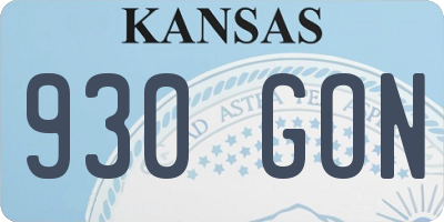 KS license plate 930GON