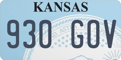 KS license plate 930GOV