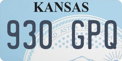 KS license plate 930GPQ