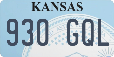 KS license plate 930GQL