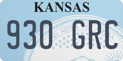 KS license plate 930GRC