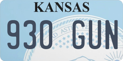 KS license plate 930GUN