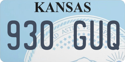 KS license plate 930GUQ