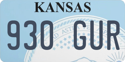 KS license plate 930GUR