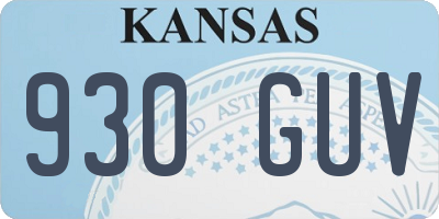 KS license plate 930GUV