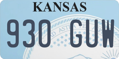 KS license plate 930GUW