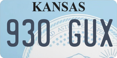 KS license plate 930GUX