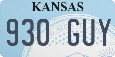 KS license plate 930GUY