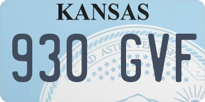 KS license plate 930GVF