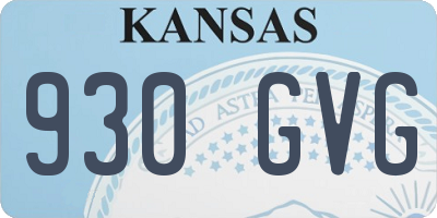 KS license plate 930GVG