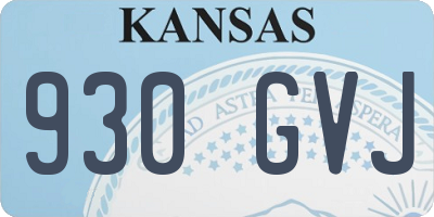 KS license plate 930GVJ