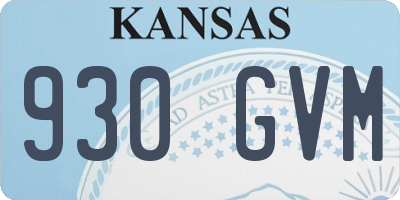 KS license plate 930GVM
