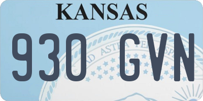 KS license plate 930GVN