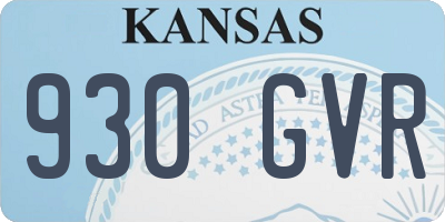 KS license plate 930GVR