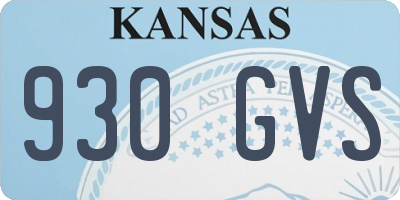 KS license plate 930GVS