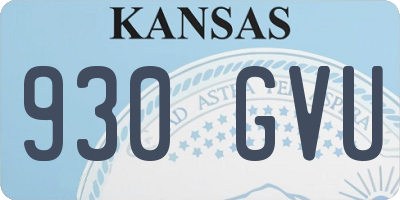 KS license plate 930GVU