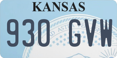 KS license plate 930GVW