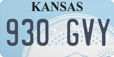 KS license plate 930GVY