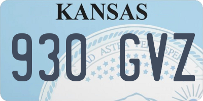 KS license plate 930GVZ