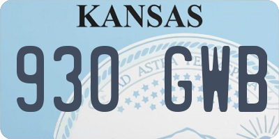 KS license plate 930GWB