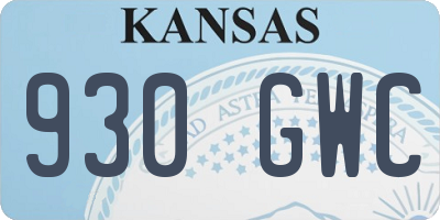 KS license plate 930GWC