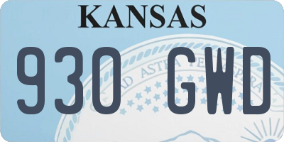 KS license plate 930GWD