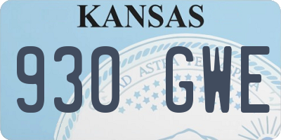 KS license plate 930GWE