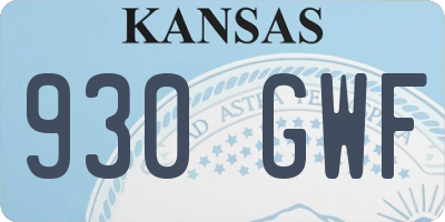 KS license plate 930GWF