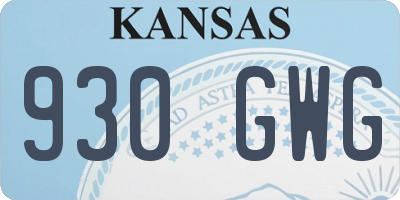KS license plate 930GWG