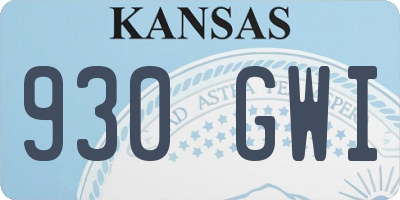 KS license plate 930GWI