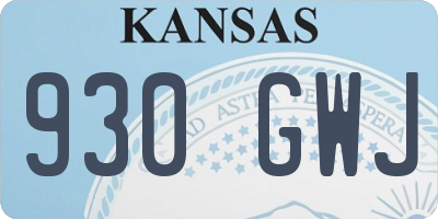 KS license plate 930GWJ