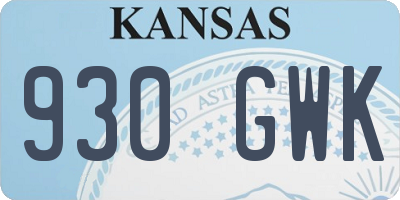 KS license plate 930GWK