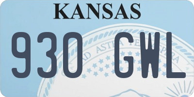 KS license plate 930GWL