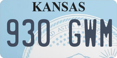 KS license plate 930GWM