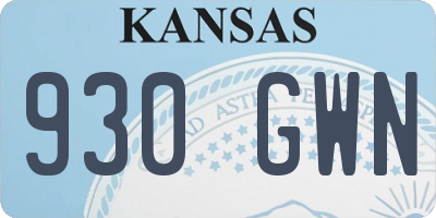 KS license plate 930GWN