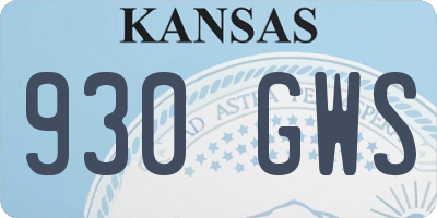 KS license plate 930GWS