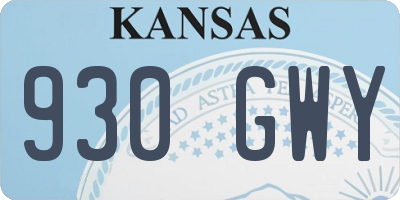 KS license plate 930GWY