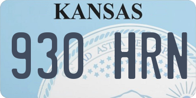 KS license plate 930HRN